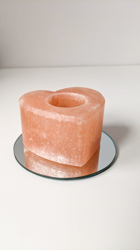 Himalayan Salt Heart Tealight Candle Holder