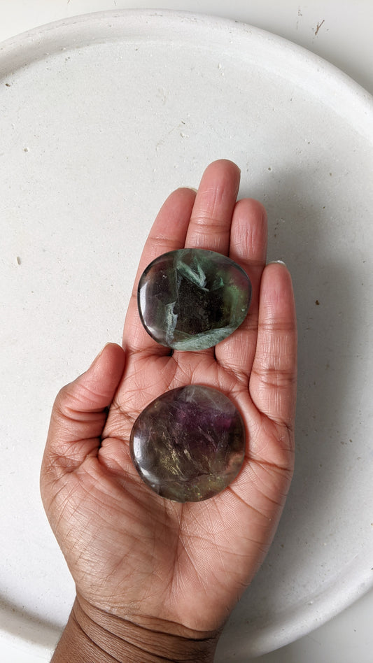 Rainbow Fluorite palm stones