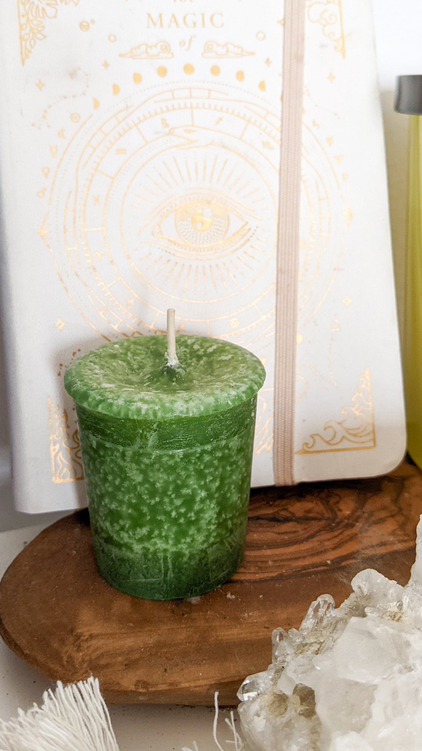 Reiki Charged Herbal Votive Candle - Money